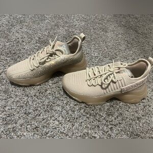 Steve Madden tan rhinestone tennis shoes